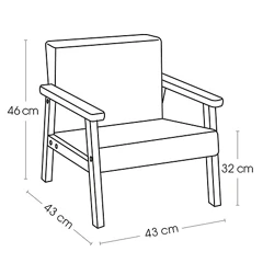 Barnfåtölj Basil, ecru - Bild 3