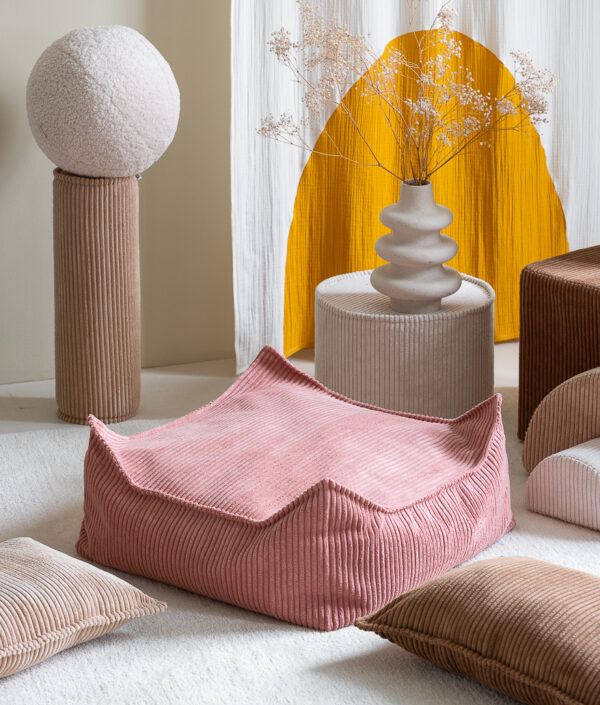 The Beanbag Ottoman - fotpall i manchestertyg - saccosäck