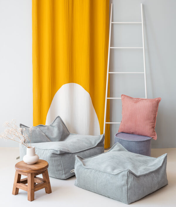 The Beanbag Ottoman - fotpall i manchestertyg - saccosäck