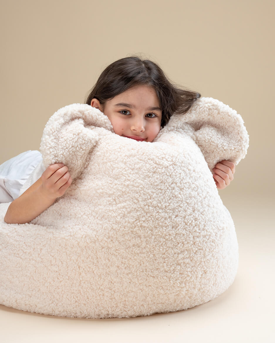 The Bear Beanbag - Björnfåtölj i teddytyg - saccosäck - Bild 16