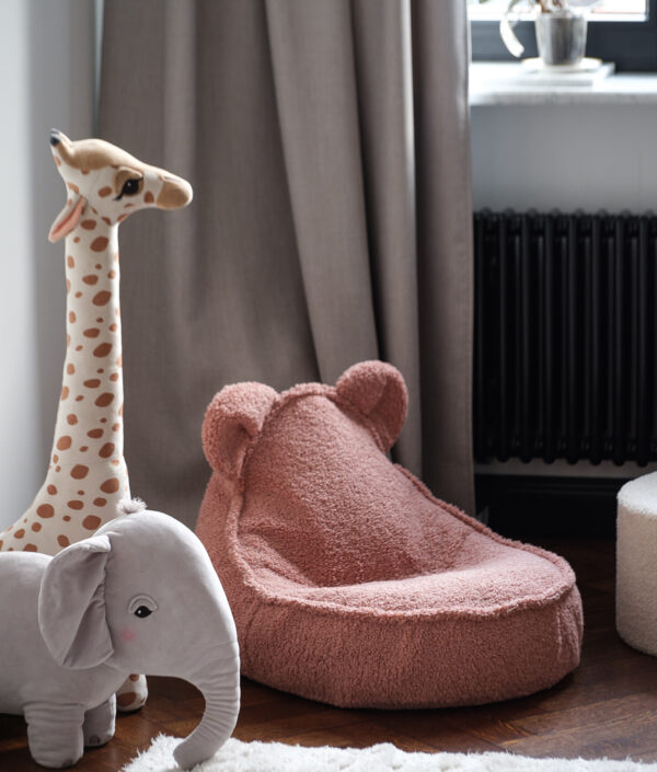 The Bear Beanbag - Björnfåtölj i teddytyg - saccosäck