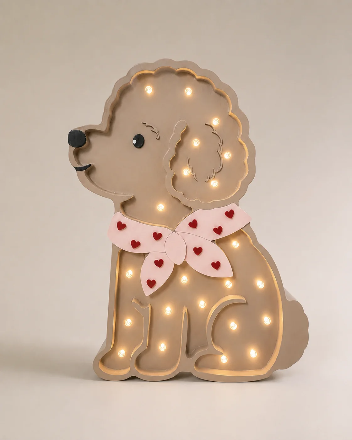 Little Lights, Nattlampa till barnrummet, Pudel Hund Lotta | Rosa - Bild 2