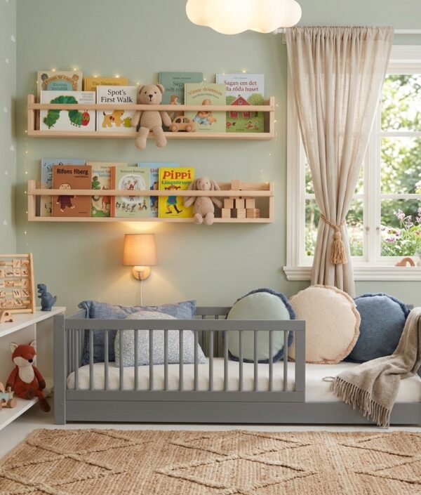 Babylove golvsäng med fallskydd 'Asta' - 80x160