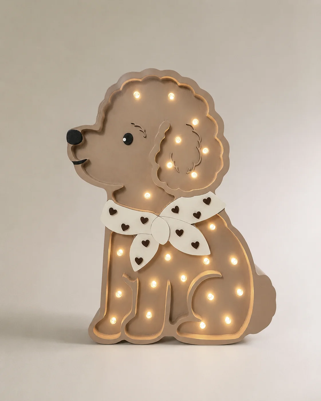Little Lights, Nattlampa till barnrummet, Pudel Hund Lotta | Beige - Bild 5