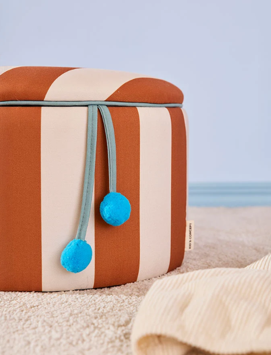 Kid's Concept, Sittpuff cylinder med förvaring brun 30 cm