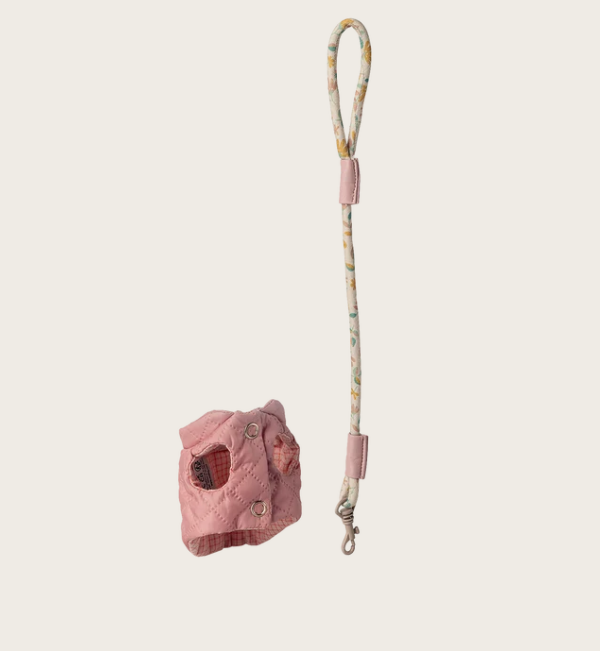 Husdjurdsele och koppel, rosa