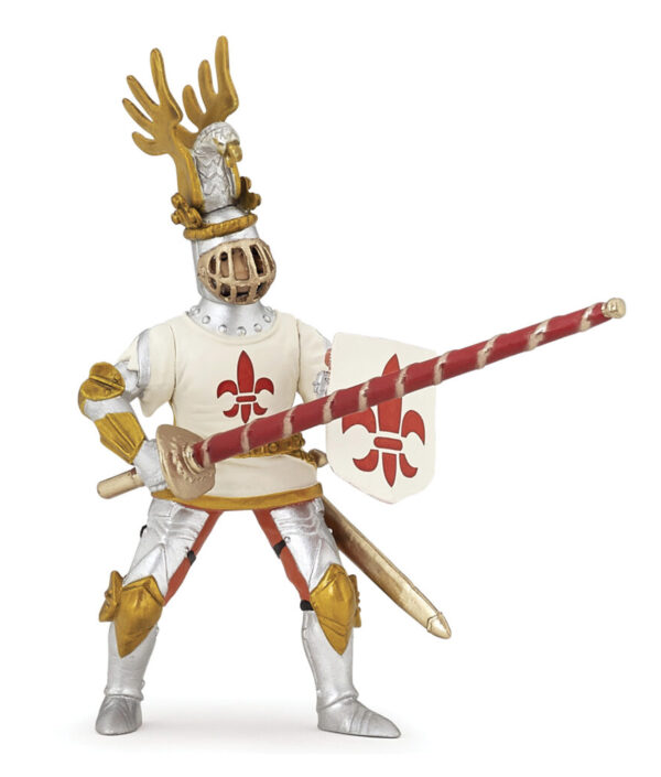 White Knight Fleur de Lys – Handmålad riddarfigur från Papo