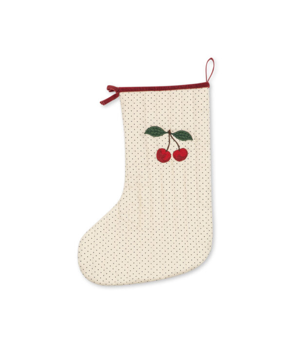Julstrumpa Cherry – Festlig juldekoration från Konges Sløjd