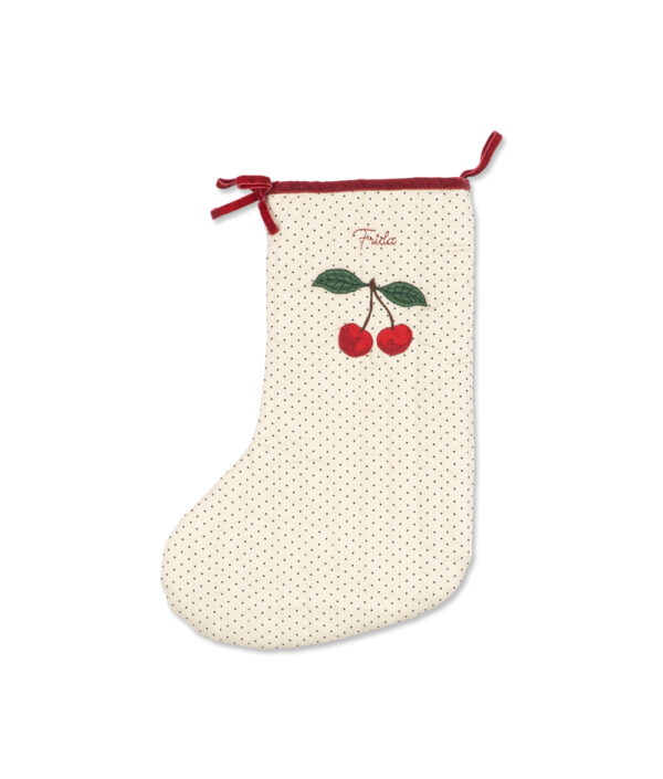 Julstrumpa Cherry – Festlig juldekoration från Konges Sløjd